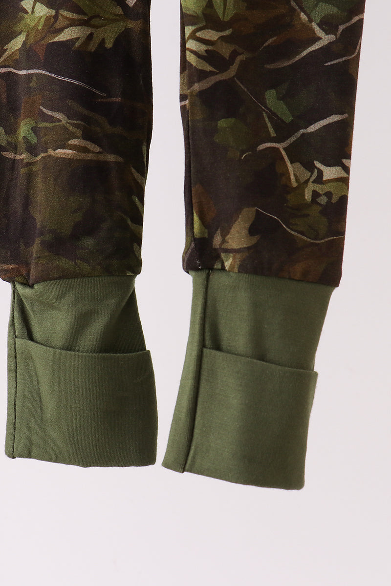 Camo Bamboo Zipper Romper