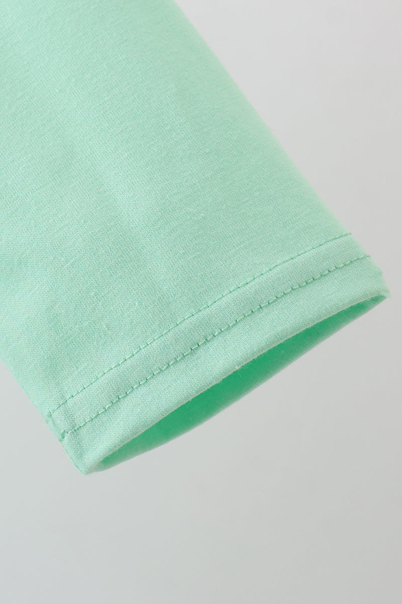 Green Parade Embroidery Gingham Dress