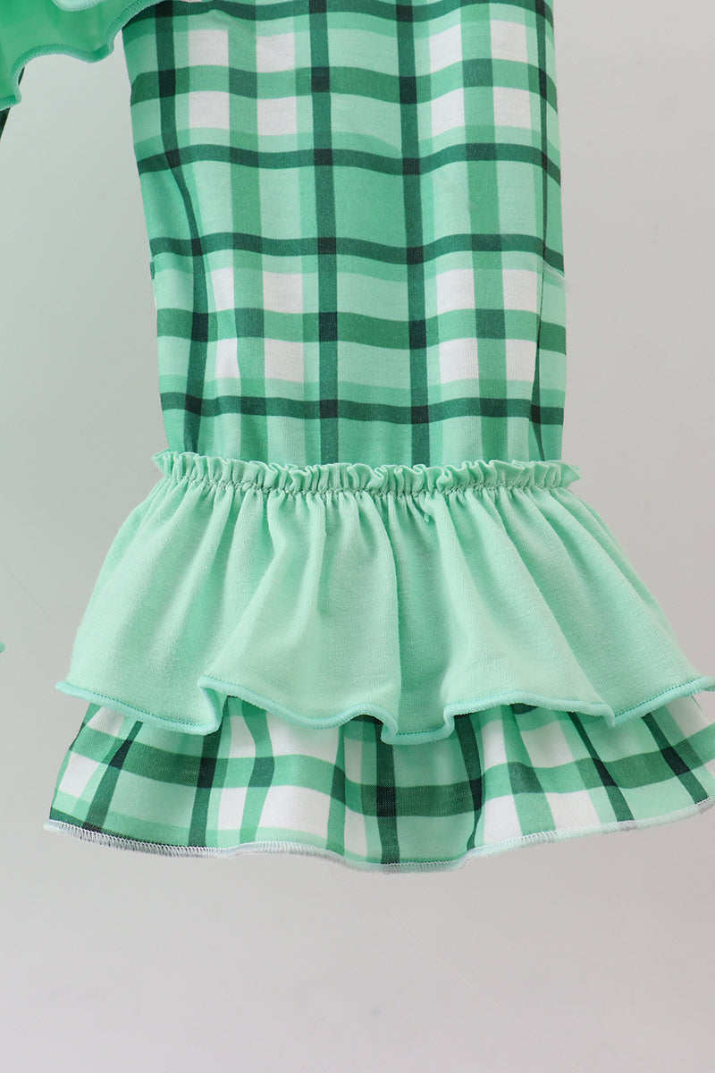 Green Parade Ruffle Gingham Pants Set
