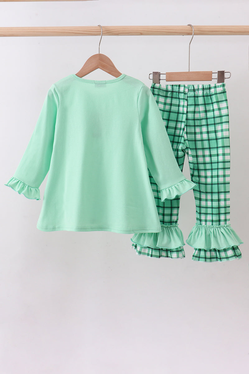 Green Parade Ruffle Gingham Pants Set
