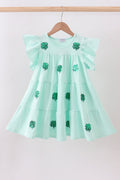 Mint Clover Ruffle Tiered Dress
