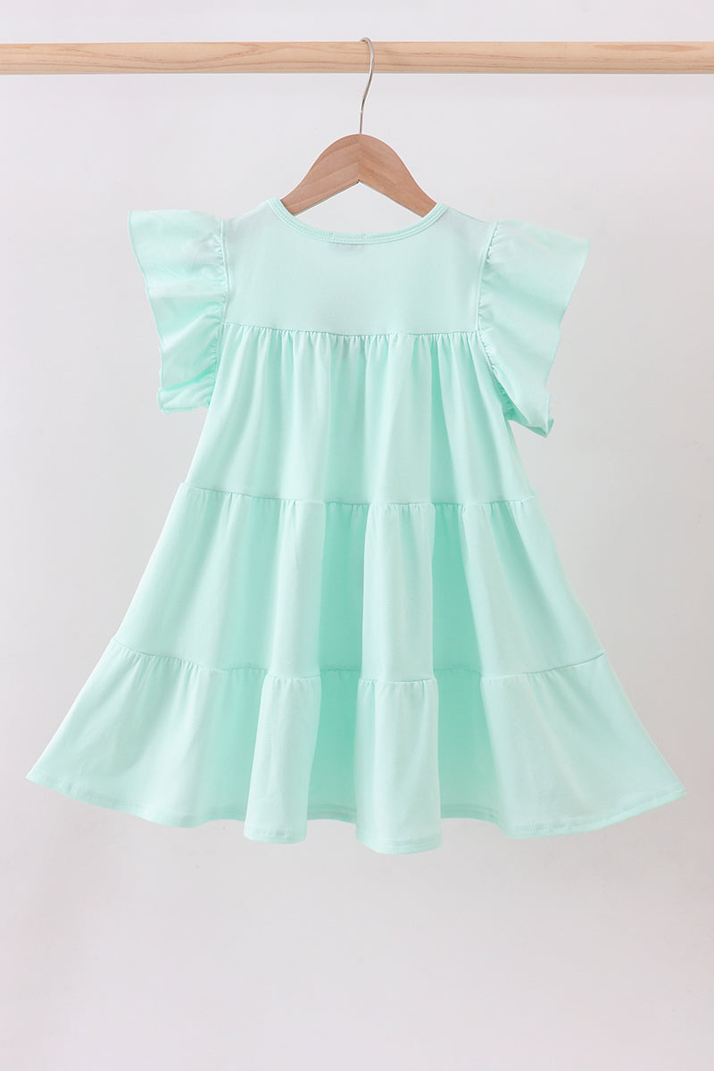 Mint Clover Ruffle Tiered Dress