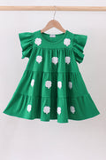 Green Clover Ruffle Tiered Dress
