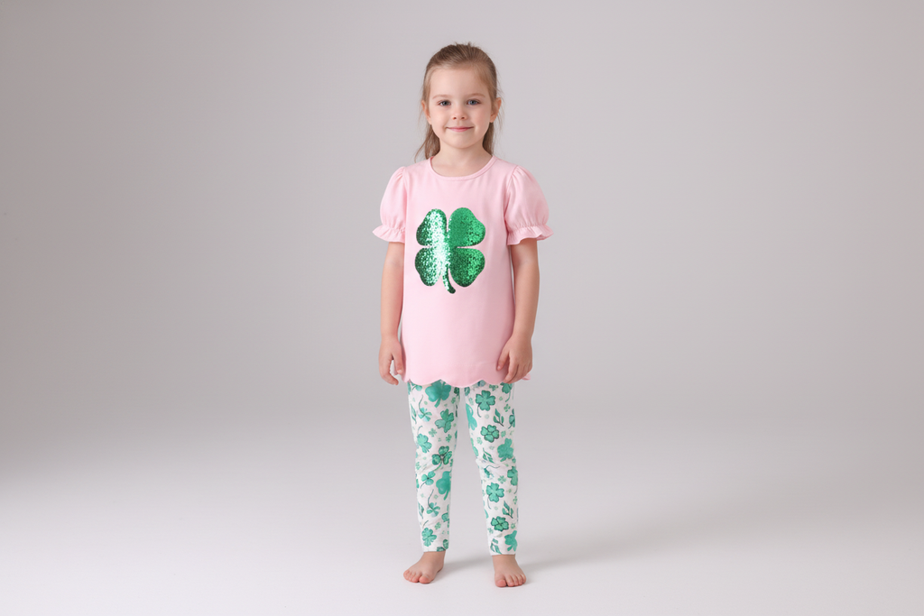 Pink Clover Pants Set