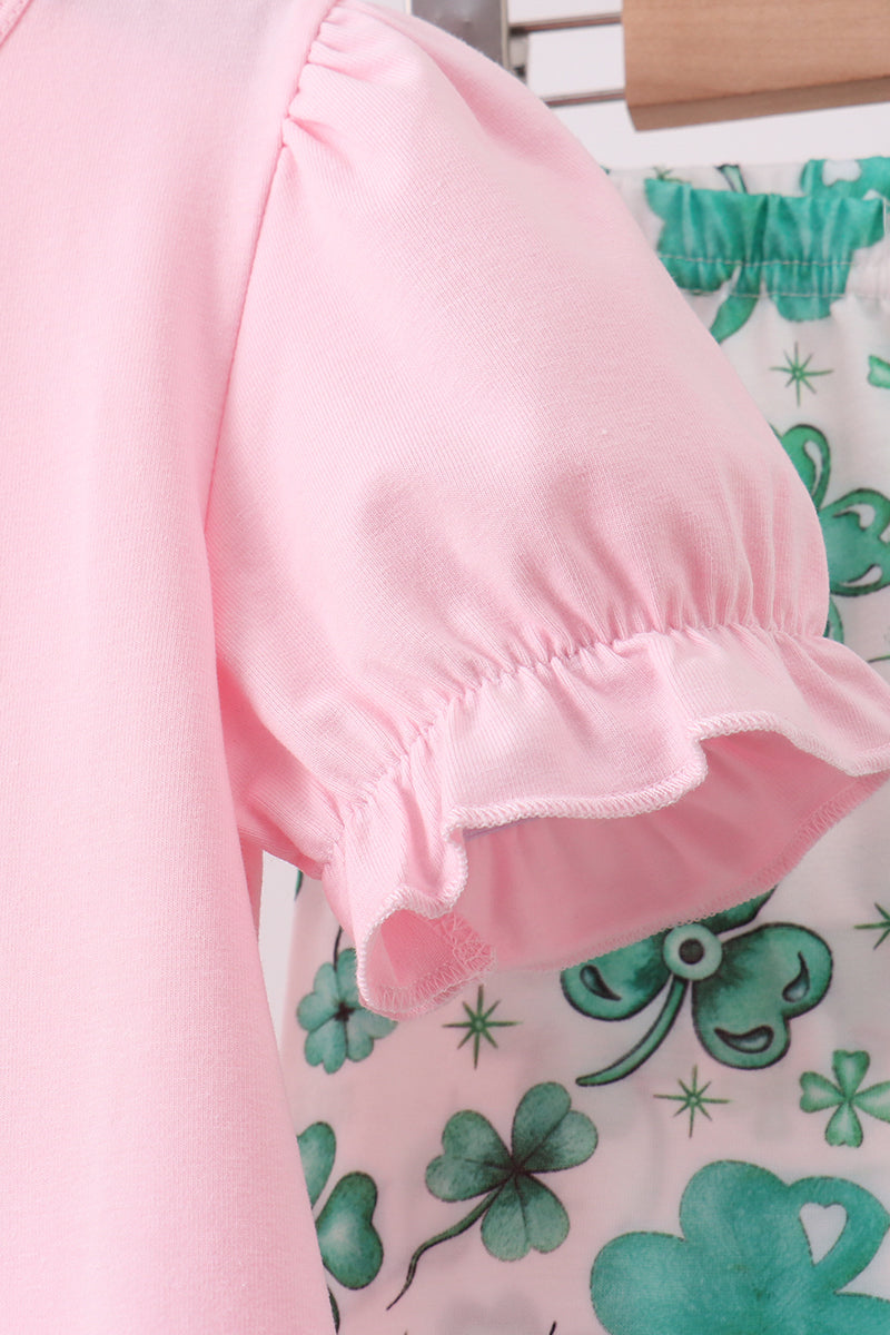 Pink Clover Pants Set