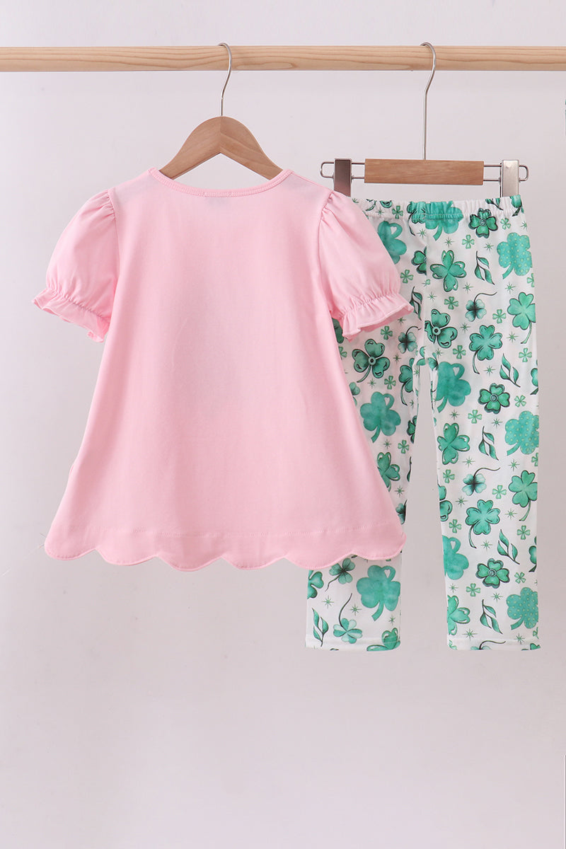 Pink Clover Pants Set