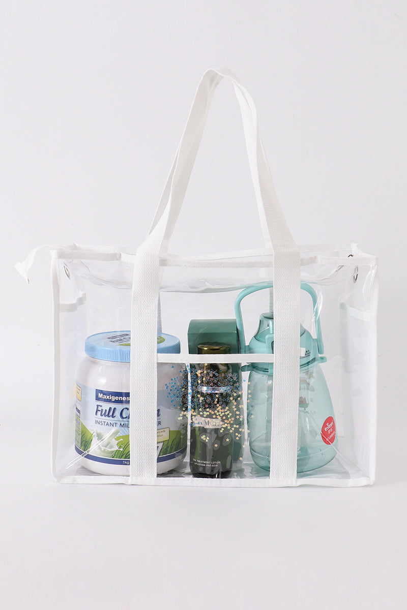 White Clear Waterproof Beach Tote