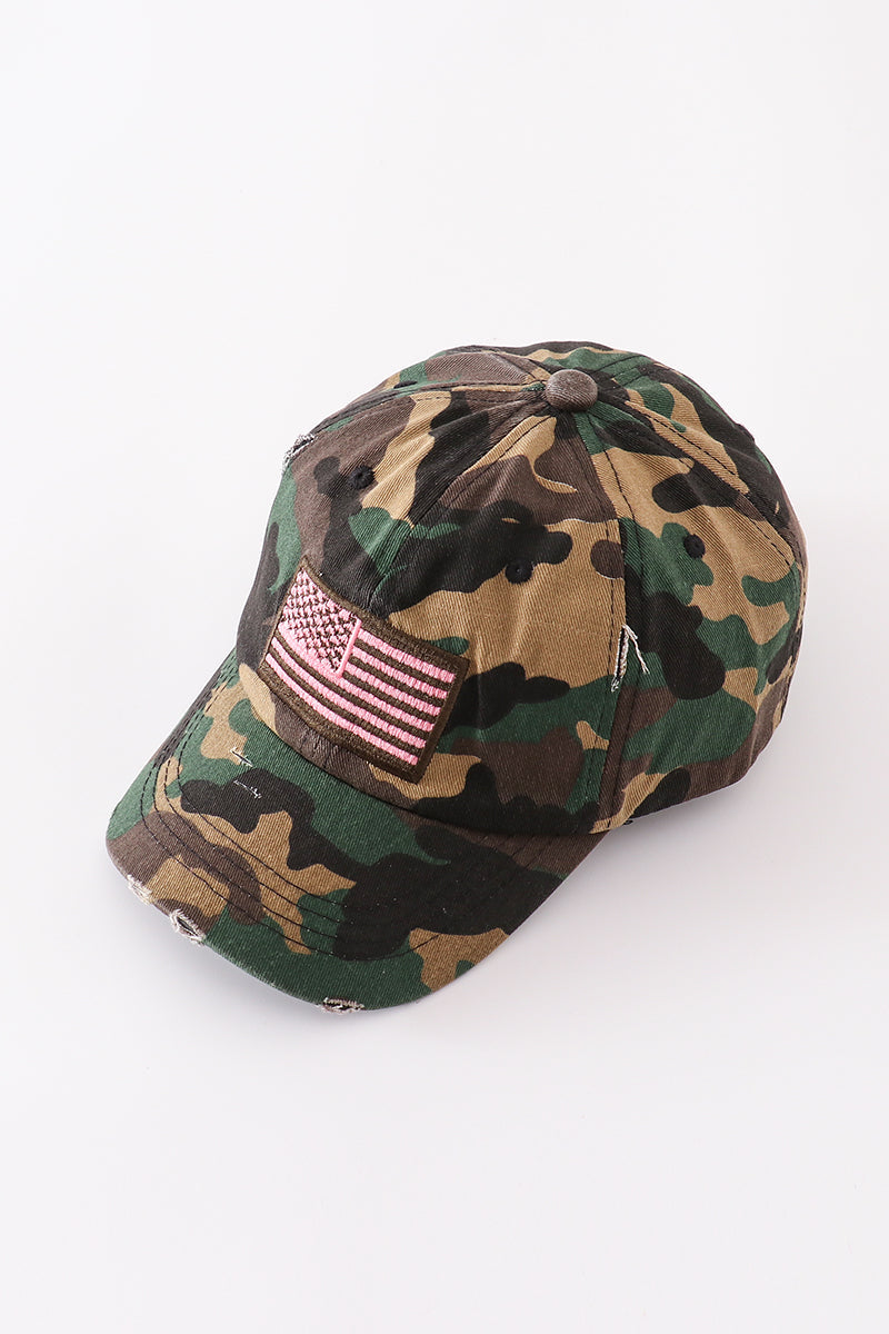Camouflage flag vintage baseball cap mini + mama or dad