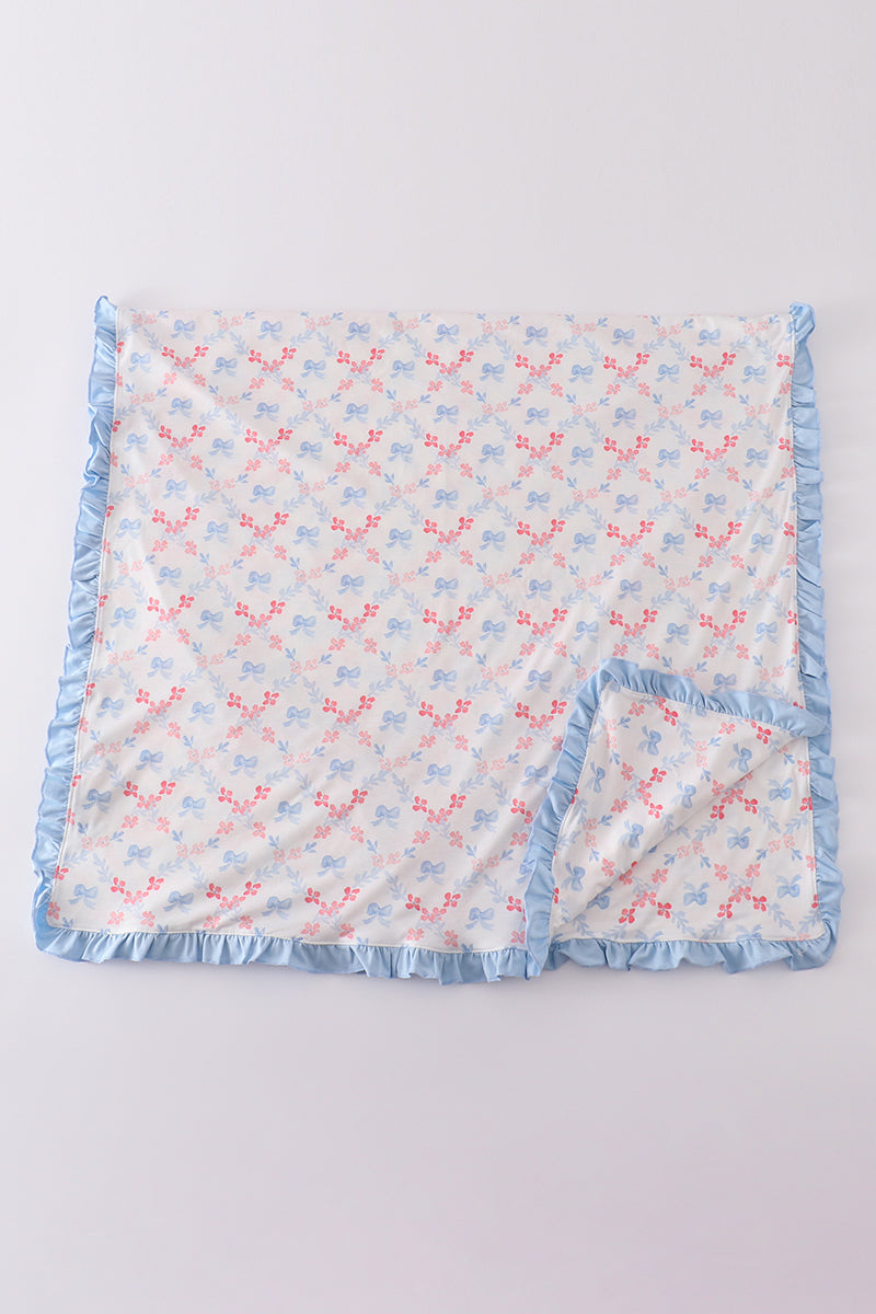 Blue Bow Lattice Blanket