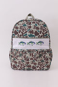 Camo Fish Embroidered Canvas Backpack