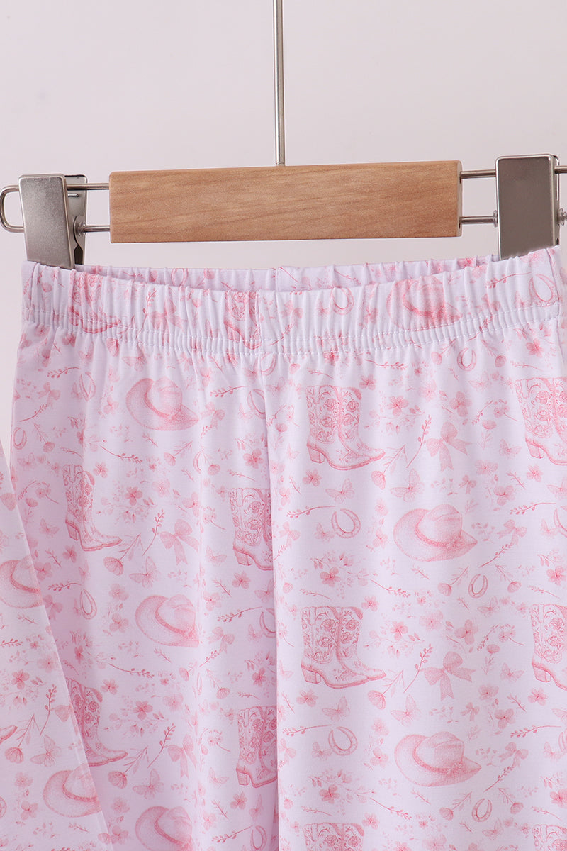 Pink Boots Bamboo Pants Set