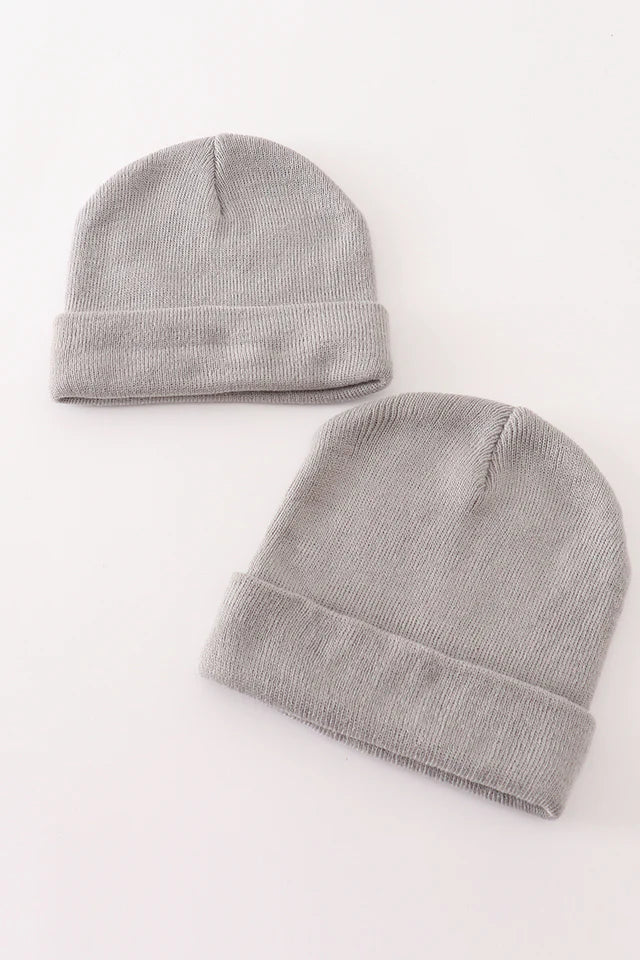 Ribbed Beanie Hat - Grey