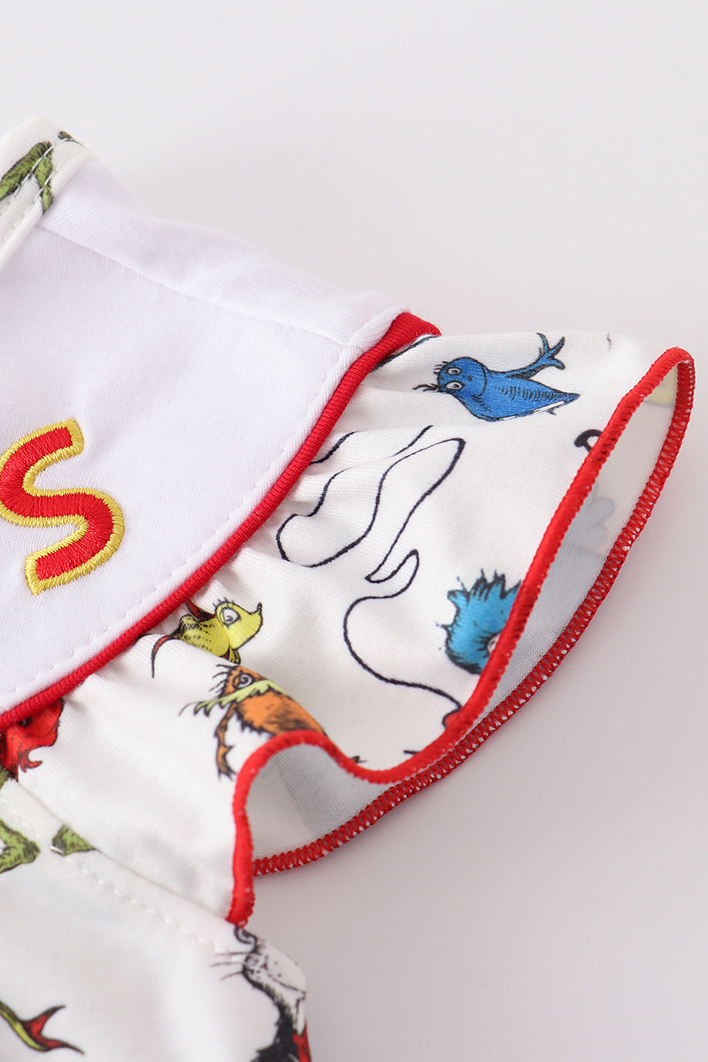 Dr. Seuss embroidery girl bubble