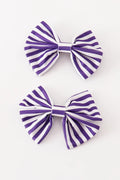 Piggie Hair Bow - Purple Stripe