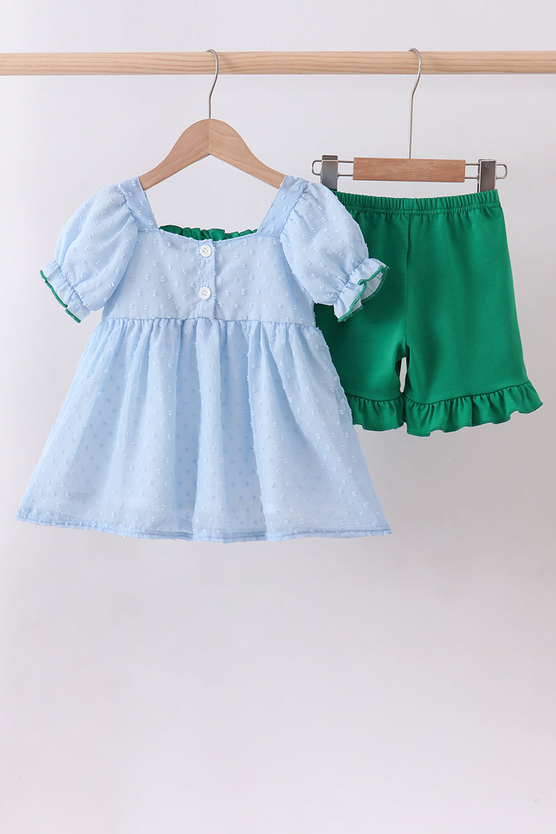 Blue Clover Swiss Dot Shorts Set
