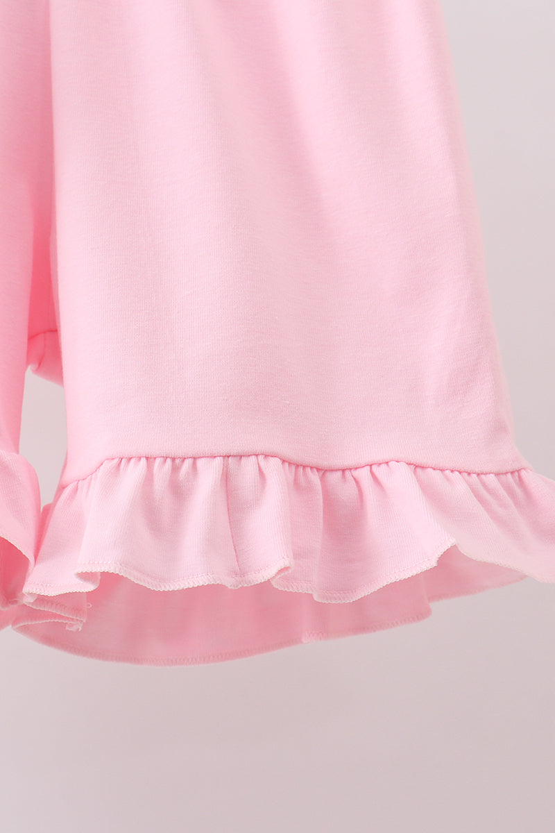 Pink Clover Bow Shorts Set
