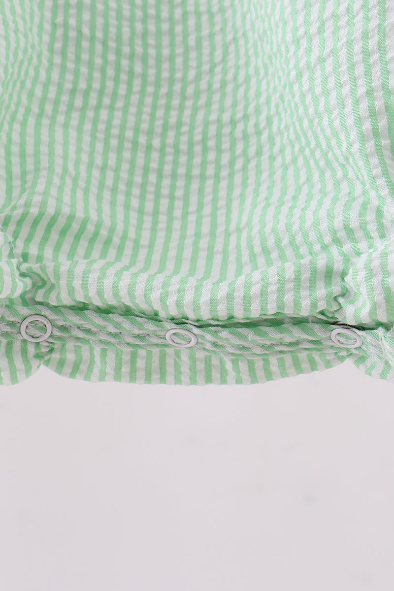 Green Clover Bow Bubble Onesie