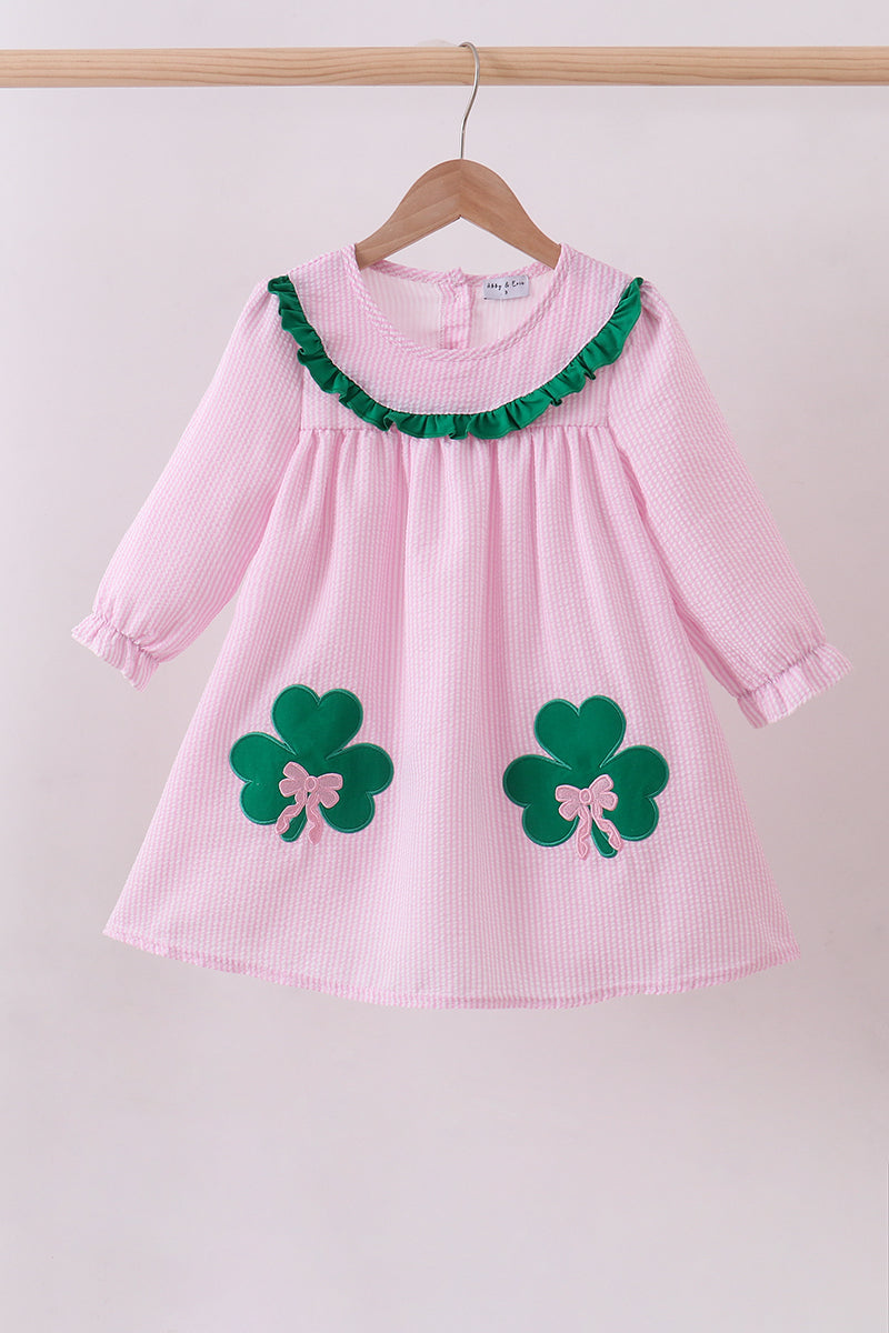 Pink Clover Applique Dress