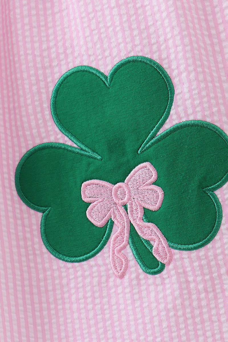 Pink Clover Applique Dress
