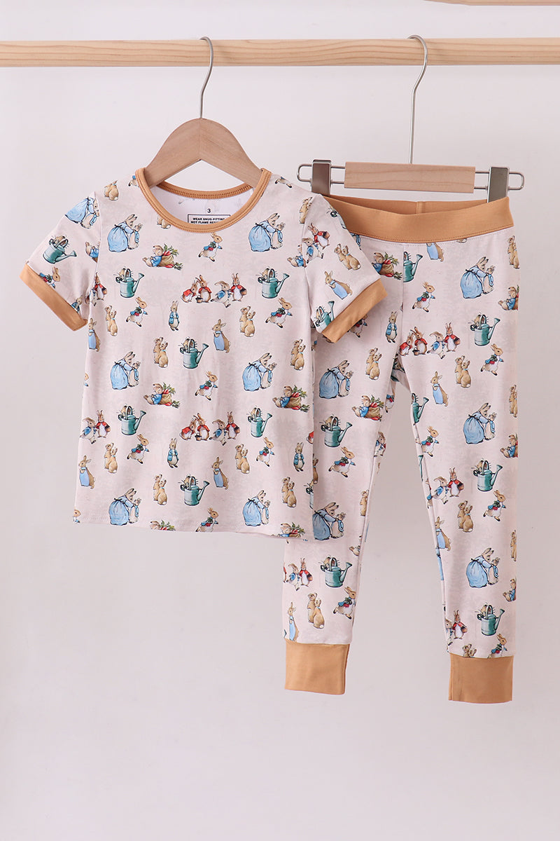 Brown bunny bamboo pants set