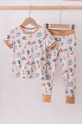Brown bunny bamboo pants set