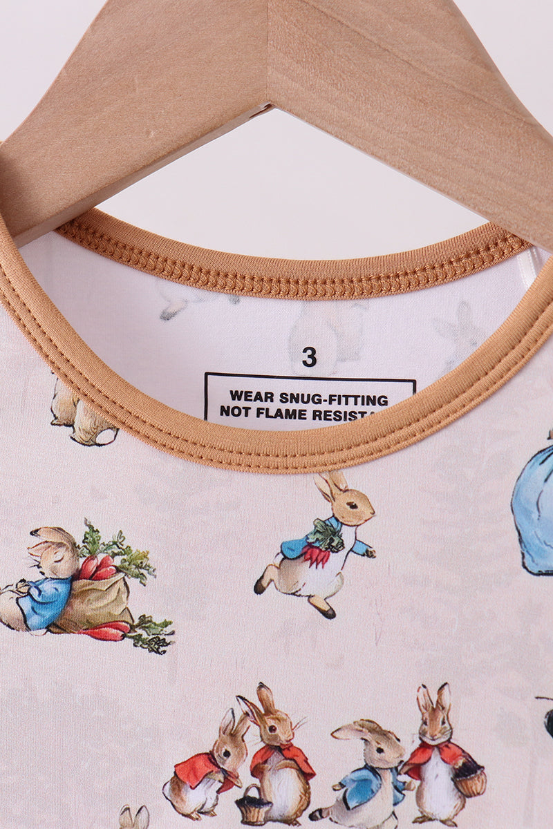 Brown bunny bamboo pants set