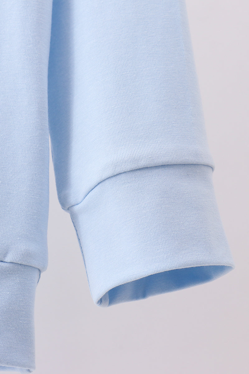 Blue Puppy & Clover Top