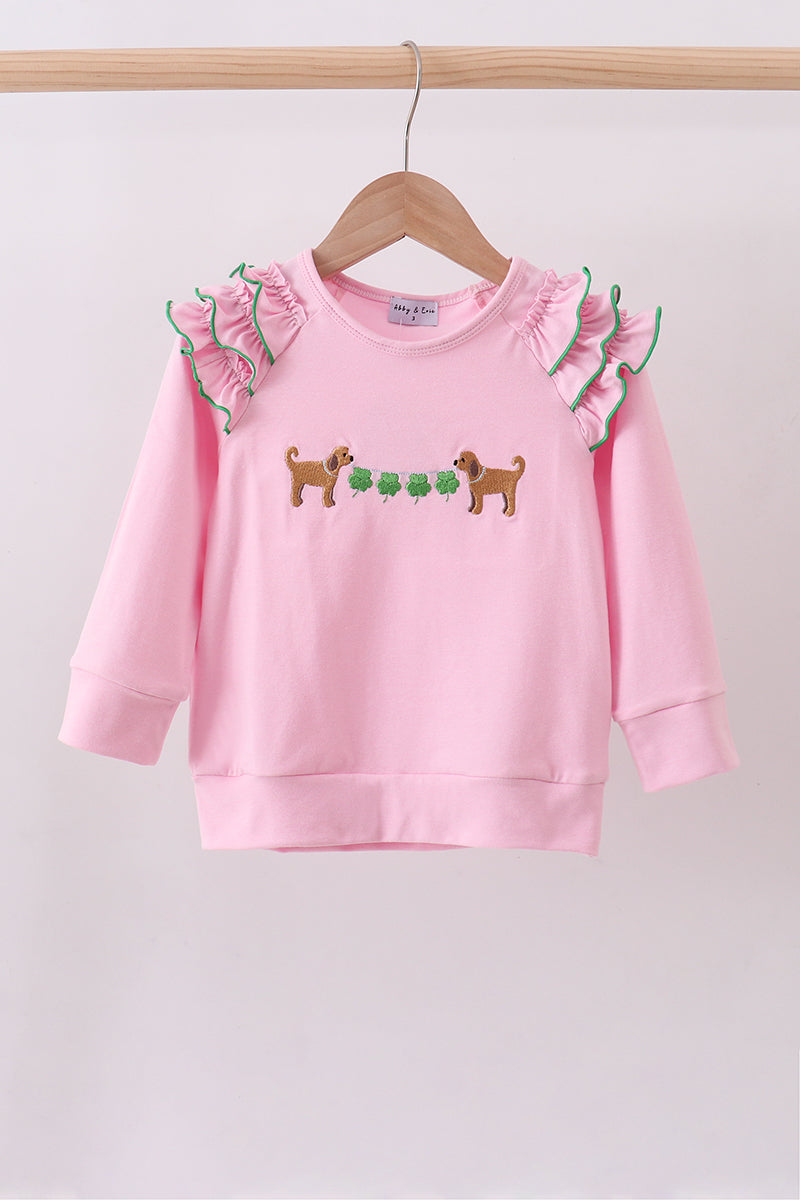 Pink Puppy & Clover Ruffle Top