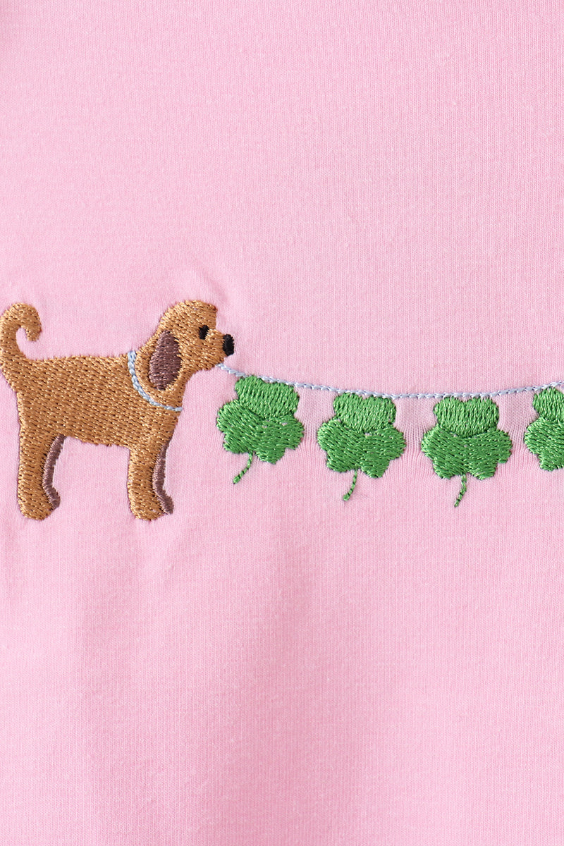 Pink Puppy & Clover Ruffle Top