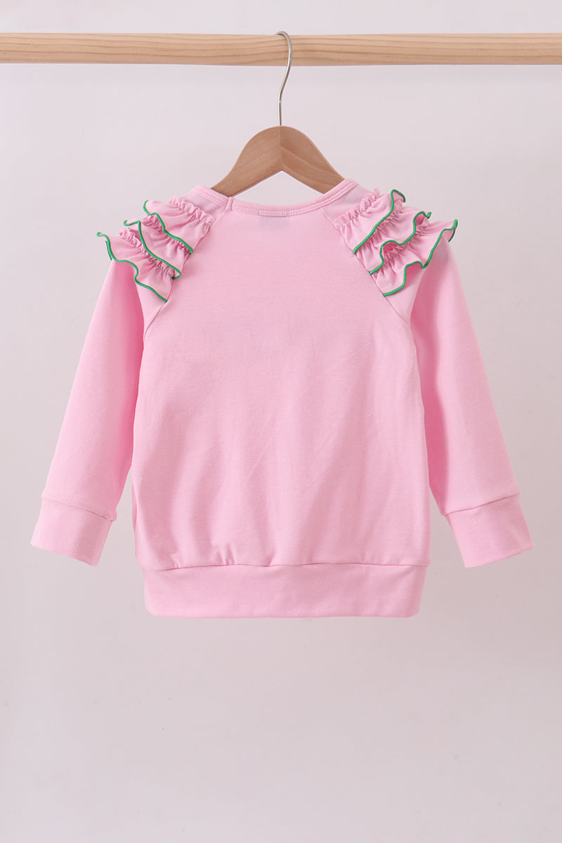 Pink Puppy & Clover Ruffle Top