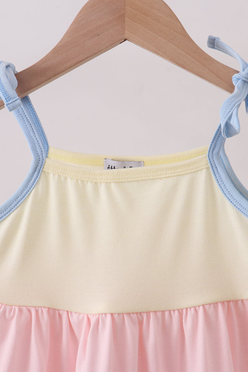 Color block tiered mini and mama dress