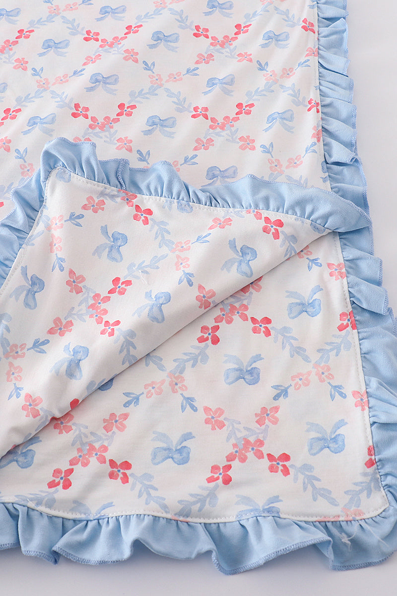 Blue Bow Lattice Blanket