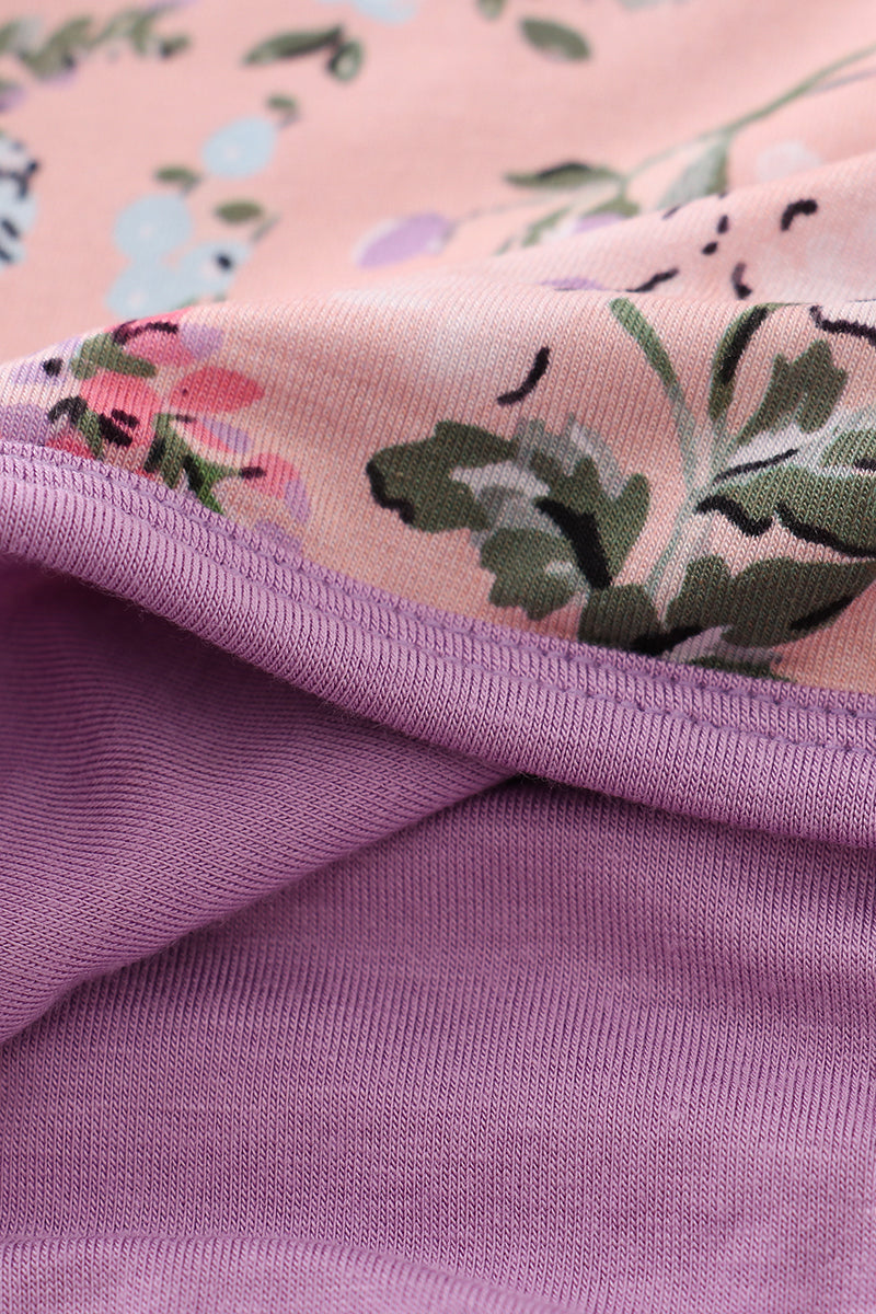 Purple Floral Bamboo Blanket