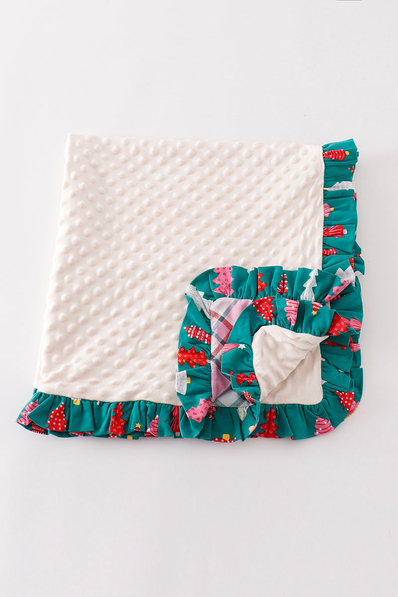 Mink Pink Plaid Ruffle Blanket