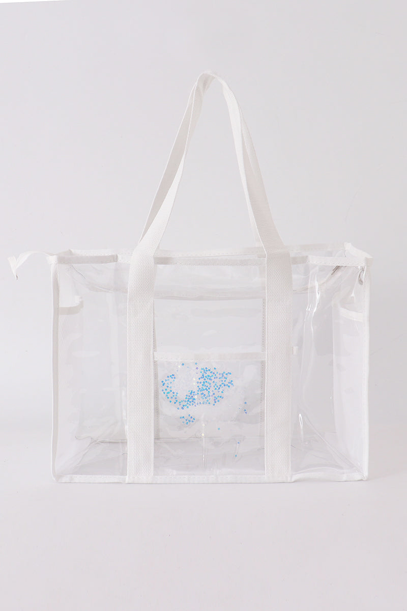 White Clear Waterproof Beach Tote