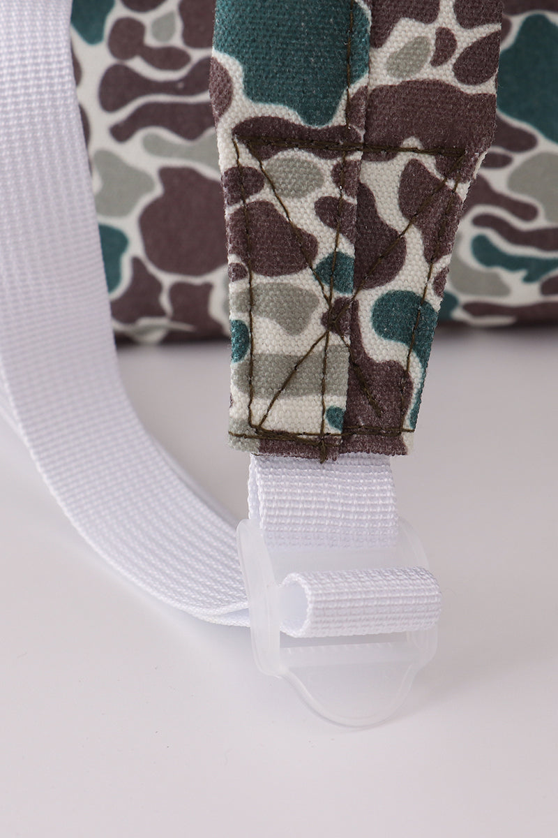 Camo Fish Embroidered Canvas Backpack