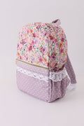 Purple Floral Canvas Backpack