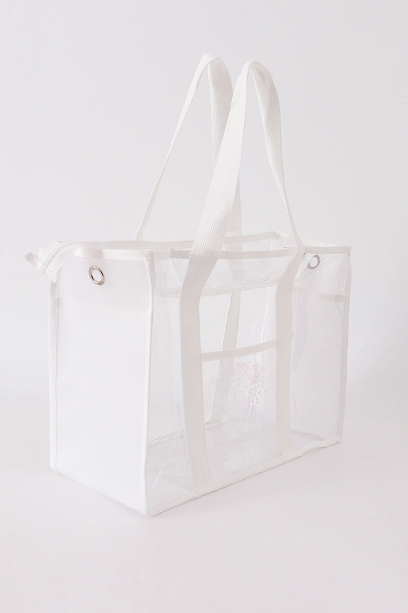 White Clear Waterproof Beach Tote